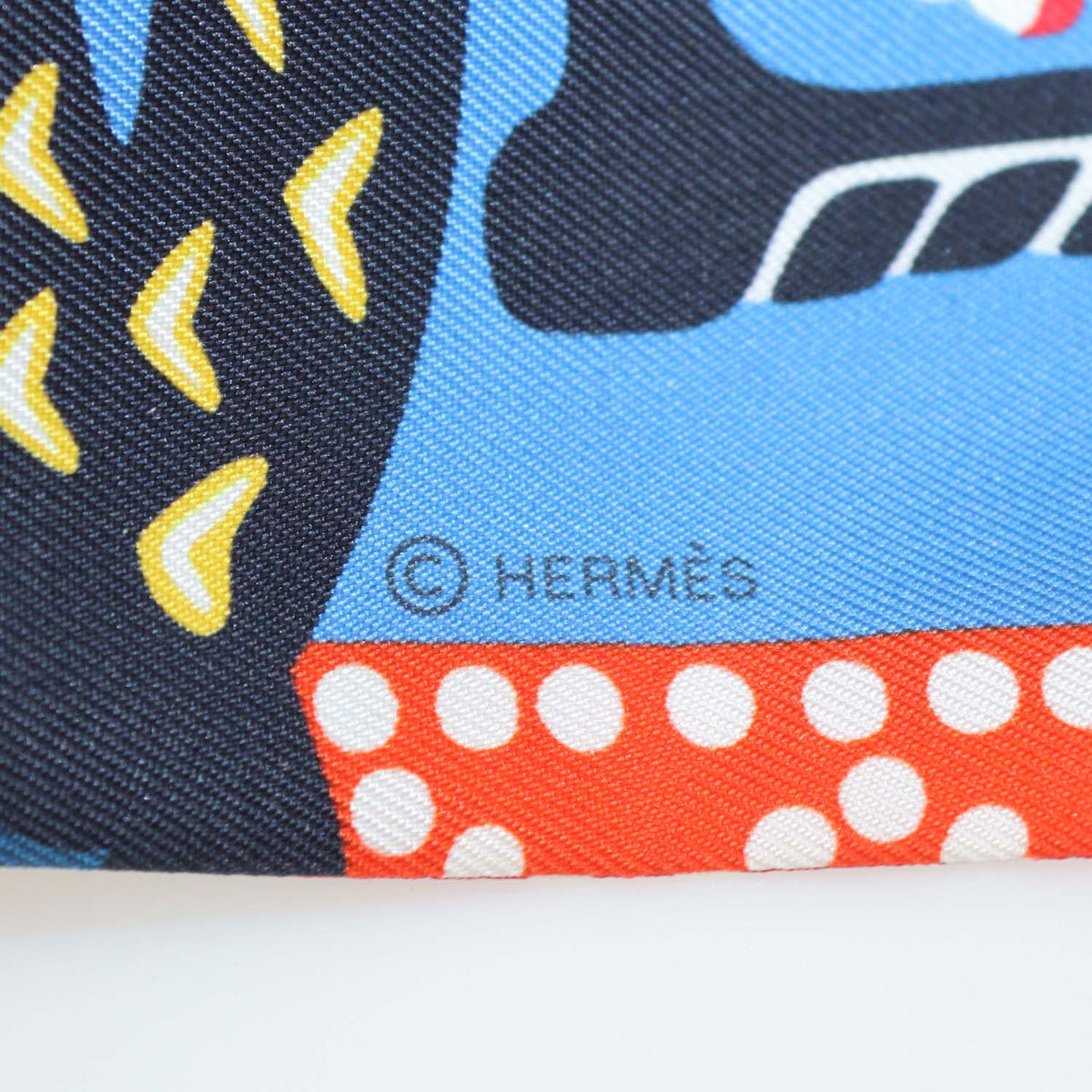 Hermes Multicolor Silk Fantaisie d'Etriers Twilly Scarf