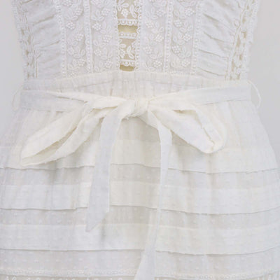 Zimmermann White Cotton Lace Paneled Mini Dress