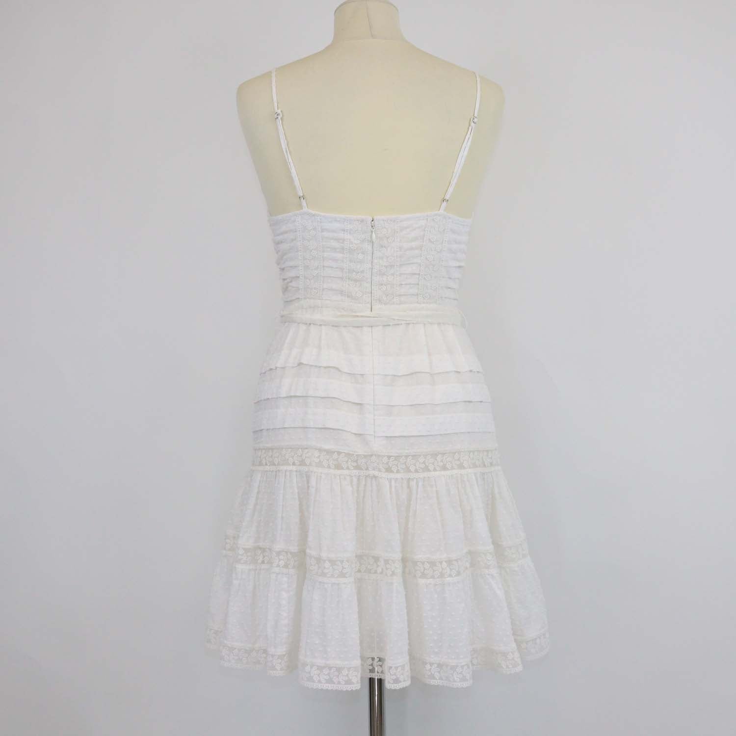 Zimmermann White Cotton Lace Paneled Mini Dress