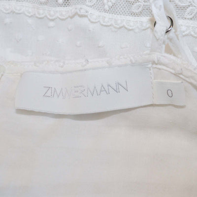 Zimmermann White Cotton Lace Paneled Mini Dress
