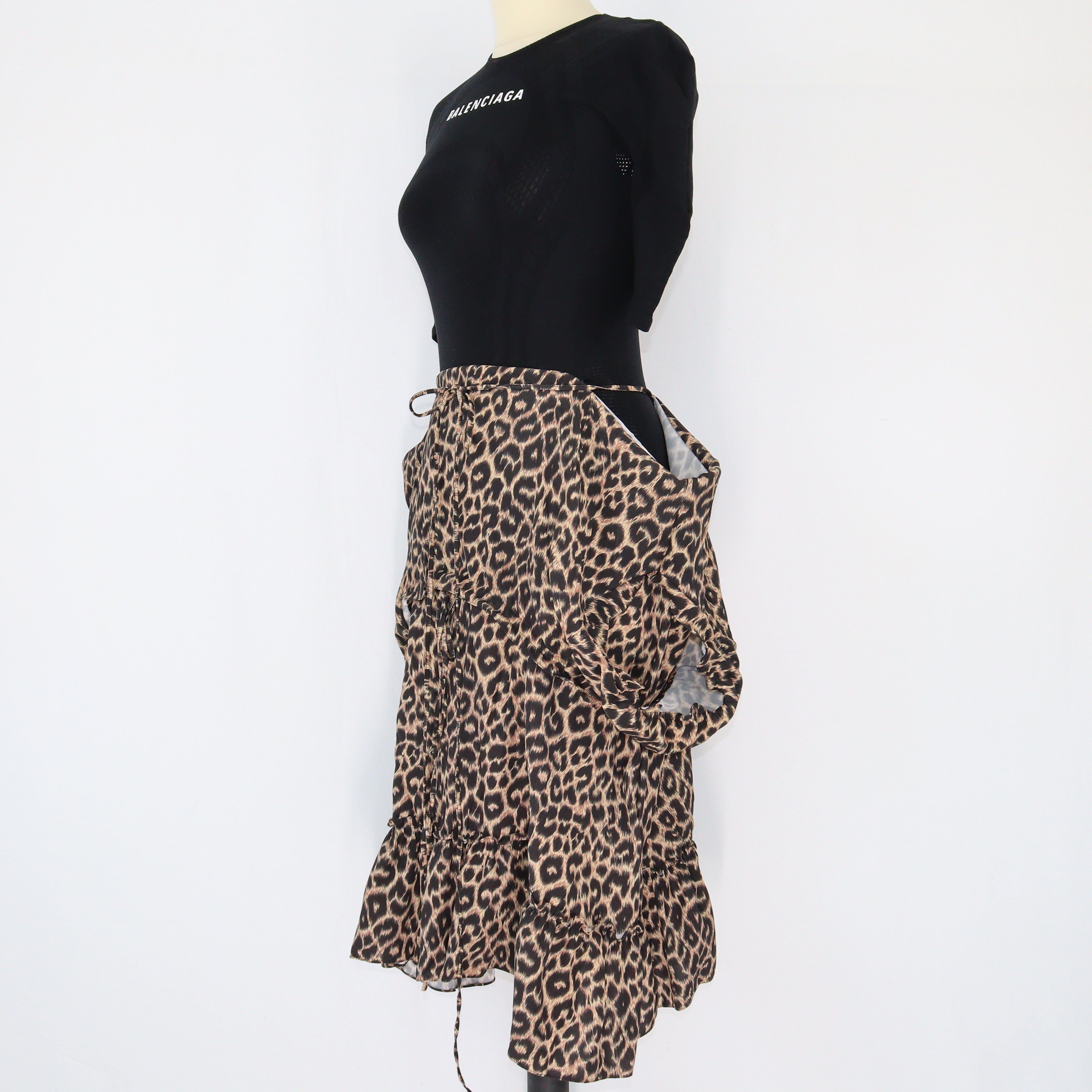 Black Leopard Print Spring Summer 2018 Dress Clothings Balenciaga 