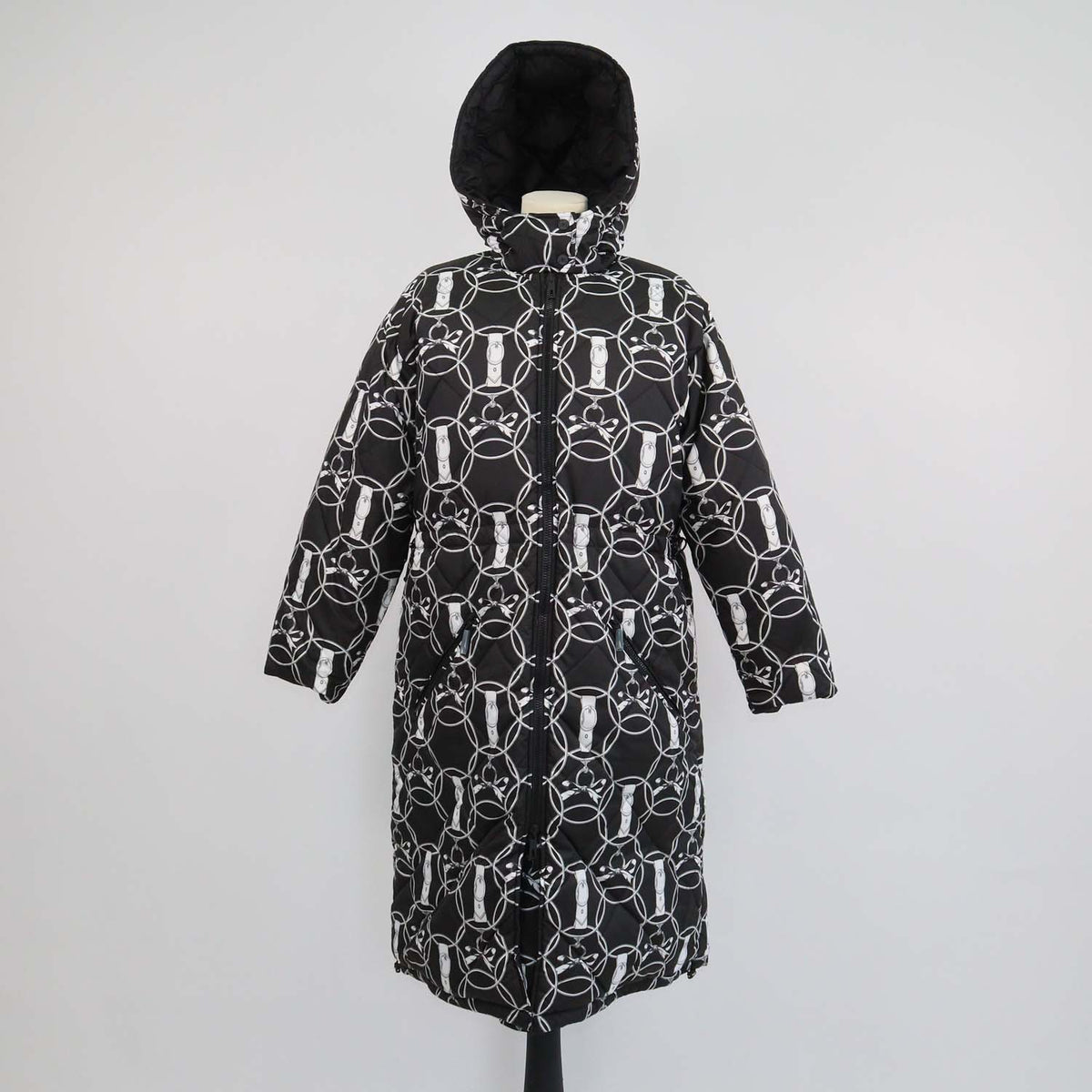 Hermes Black Polyester La Promenade du Matin Remix Reversible Puffer Down Coat