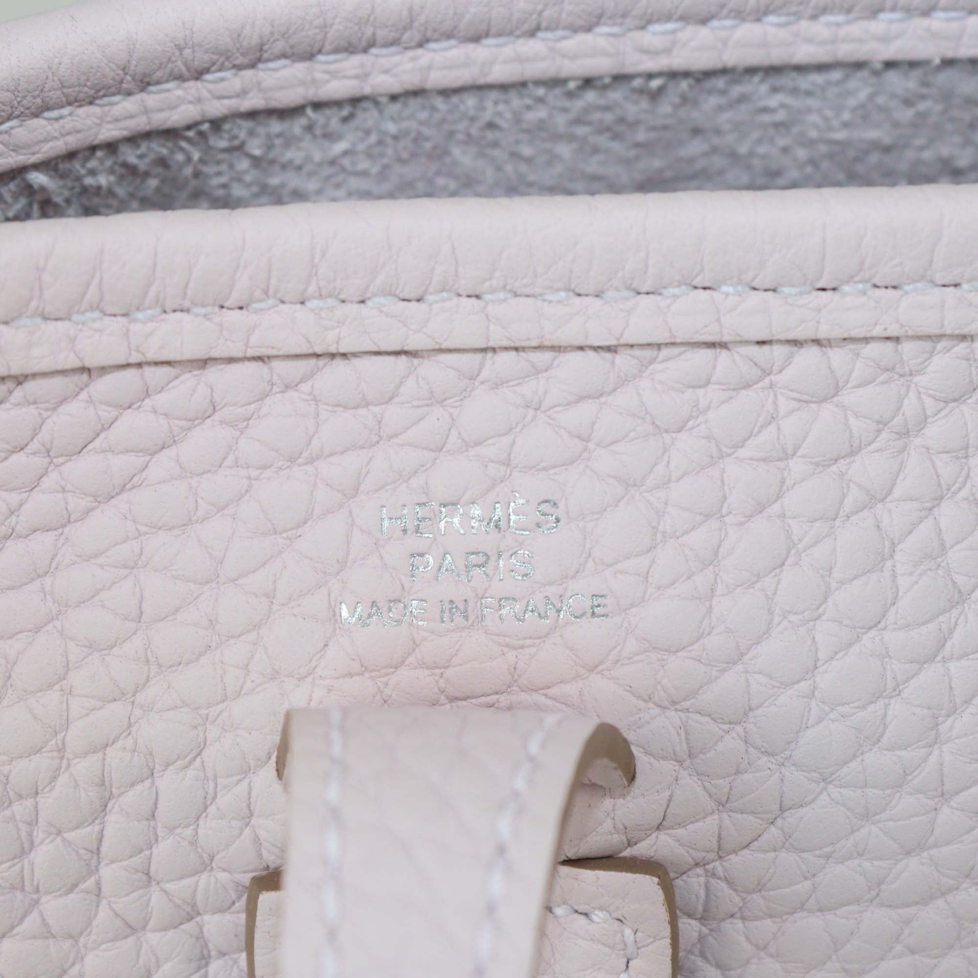 Hermes Mauve Pale Clemence Leather Evelyne TPM Bag