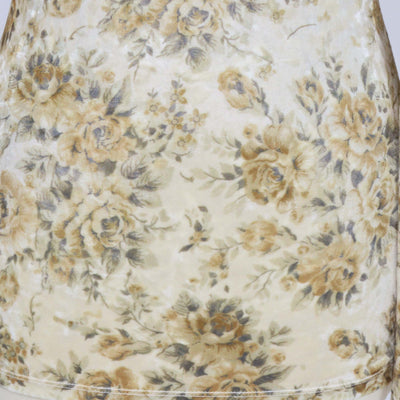 Ganni Perle Beige Floral Print Velour Roll Neck Top