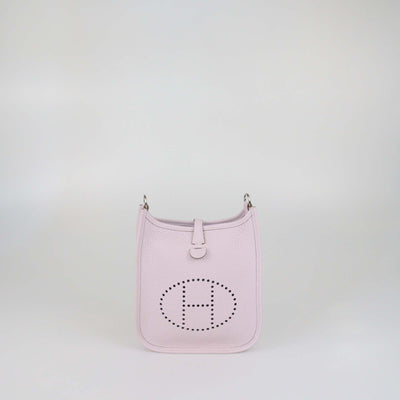Hermes Mauve Pale Clemence Leather Evelyne TPM Bag
