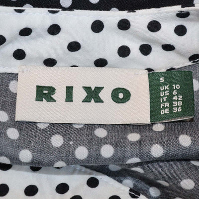 Rixio Black/Brown Viscose Polka Dot & Leopard Print Three Quarter Sleeve Maxi Dress