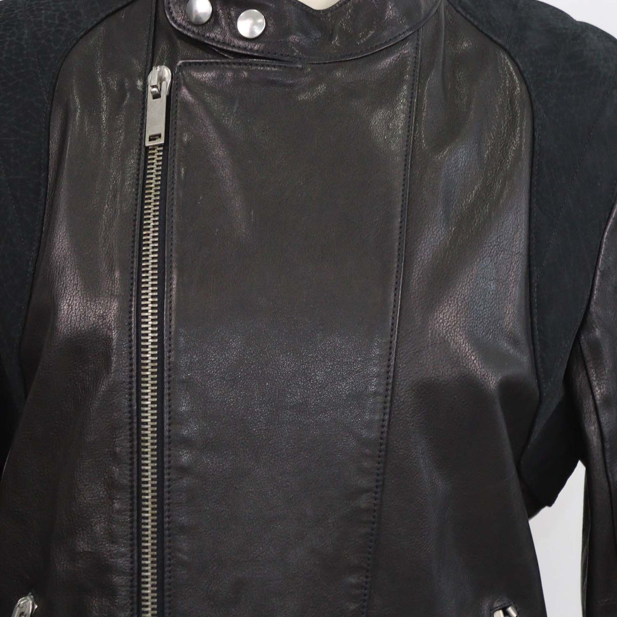 Alexander McQueen Black Leather and Nubuck Biker jacket