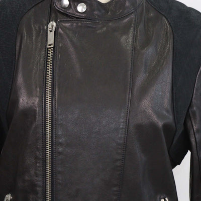 Alexander McQueen Black Leather and Nubuck Biker jacket