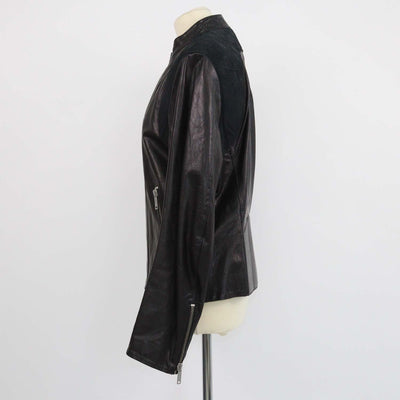 Alexander McQueen Black Leather and Nubuck Biker jacket