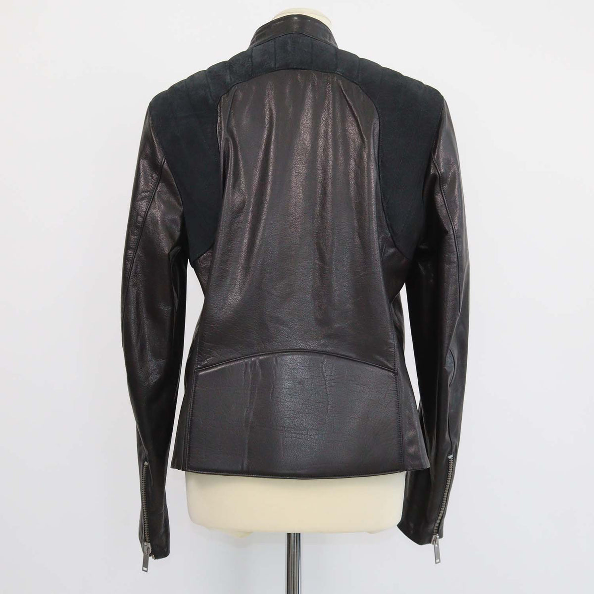 Alexander McQueen Black Leather and Nubuck Biker jacket