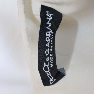 Dolce & Gabbana Off White Blend Viscose Hydrangae Embellished Midi Dress