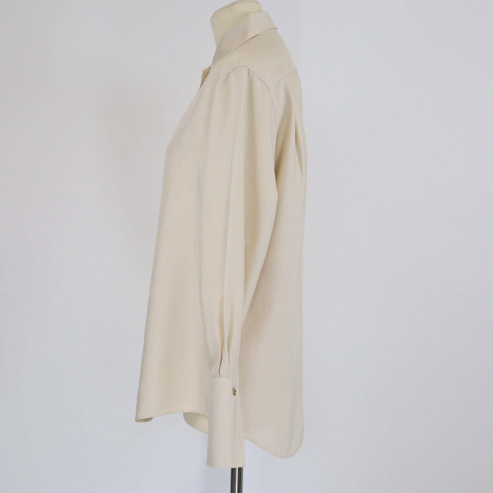 Loro Piana Beige Silk Long Sleeve Button Front Dunia Shirt