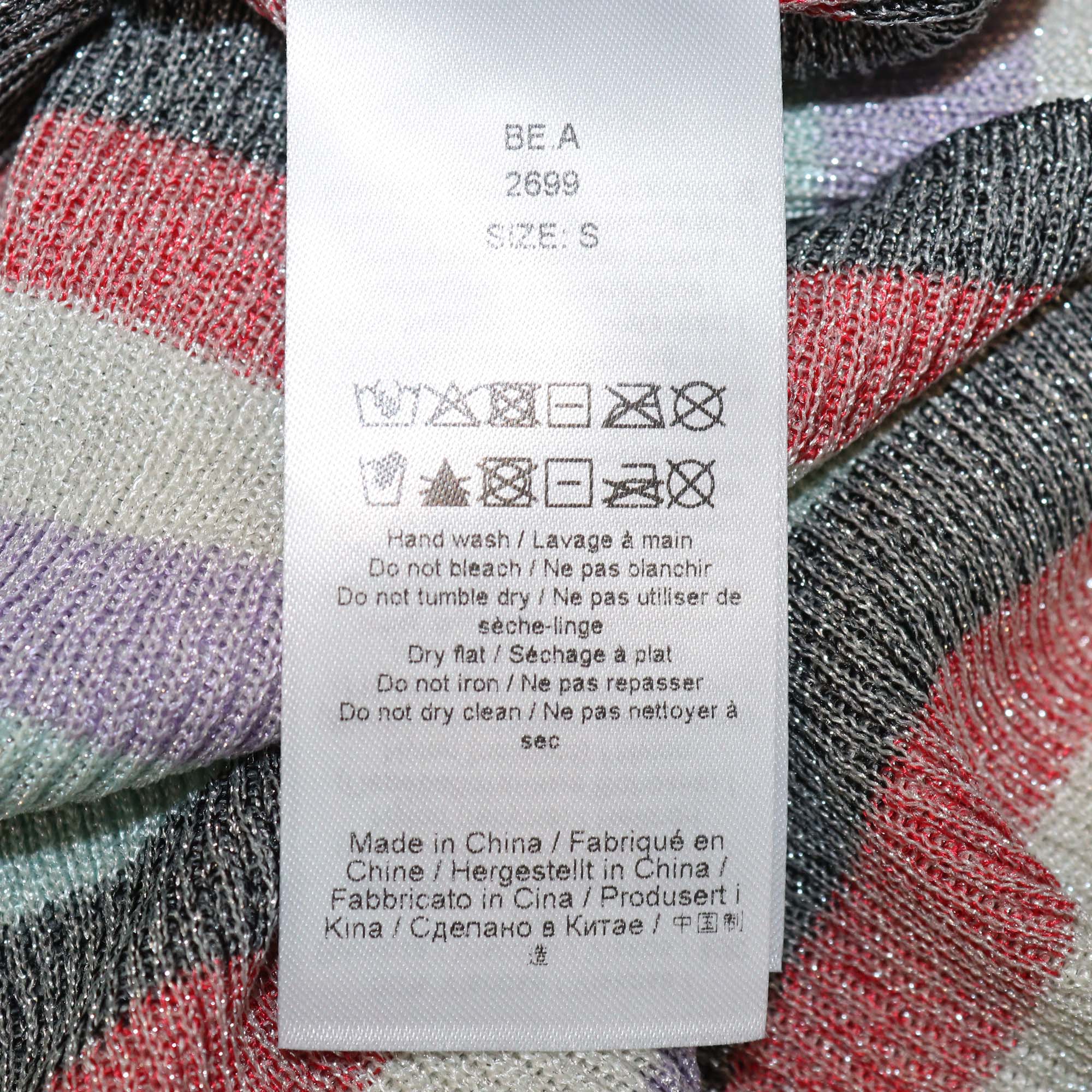 Ganni Multicolor Lurex Striped Knitted Polo Top