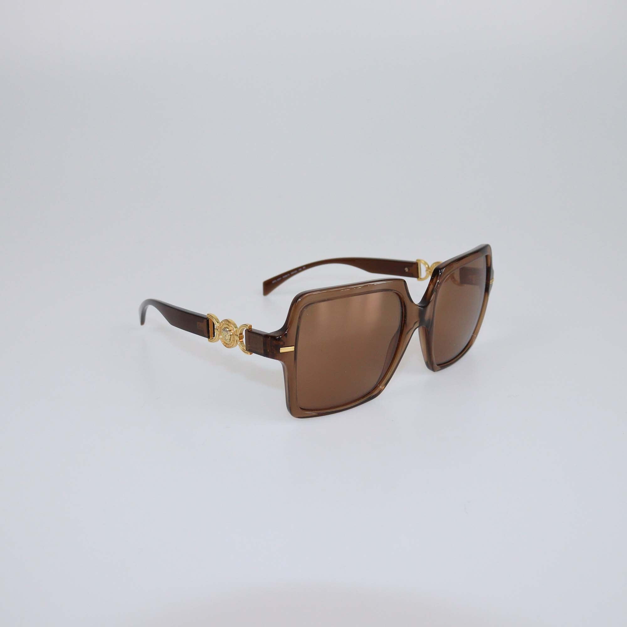 Versace Brown Medusa Square Sunglasses Womens Versace 