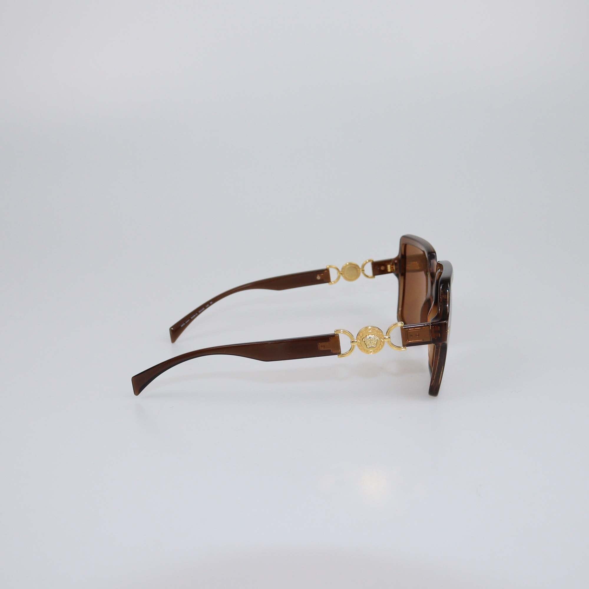 Versace Brown Medusa Square Sunglasses Womens Versace 