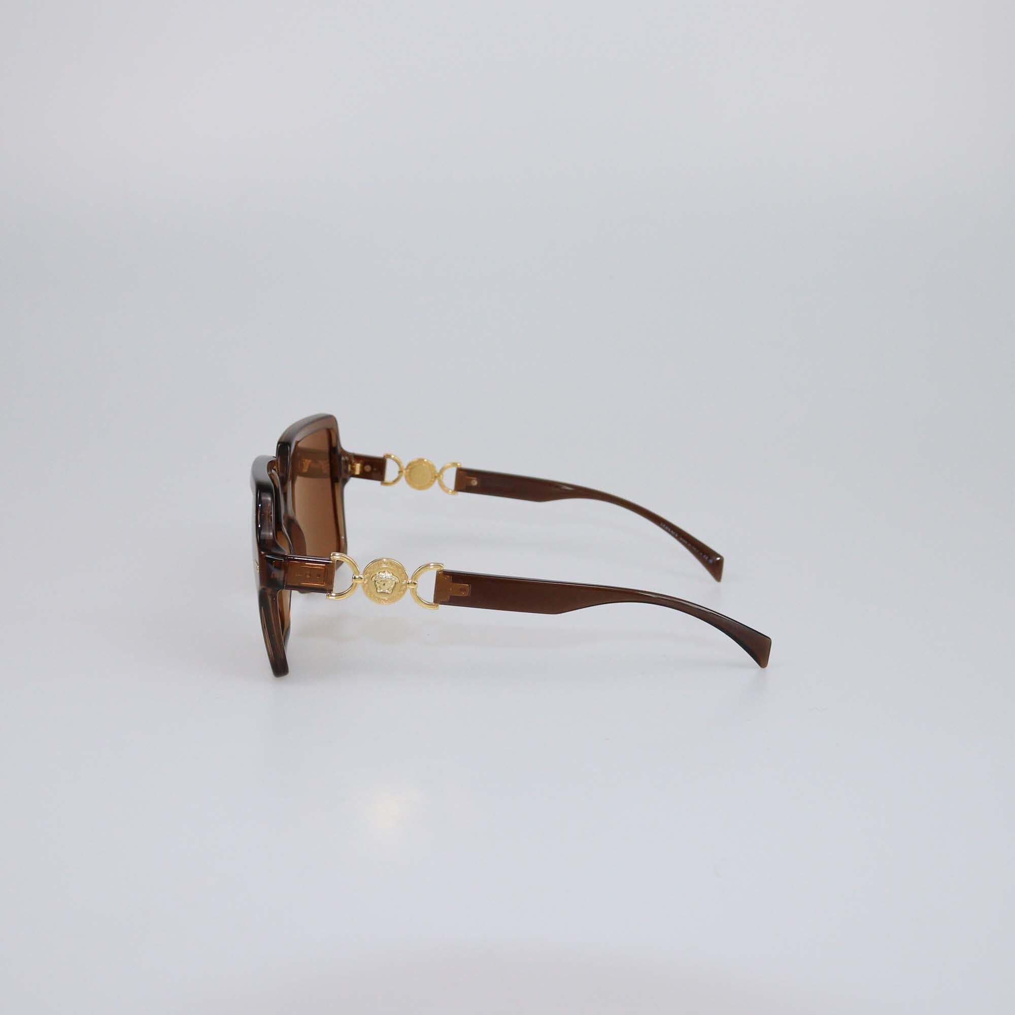 Versace Brown Medusa Square Sunglasses Womens Versace 