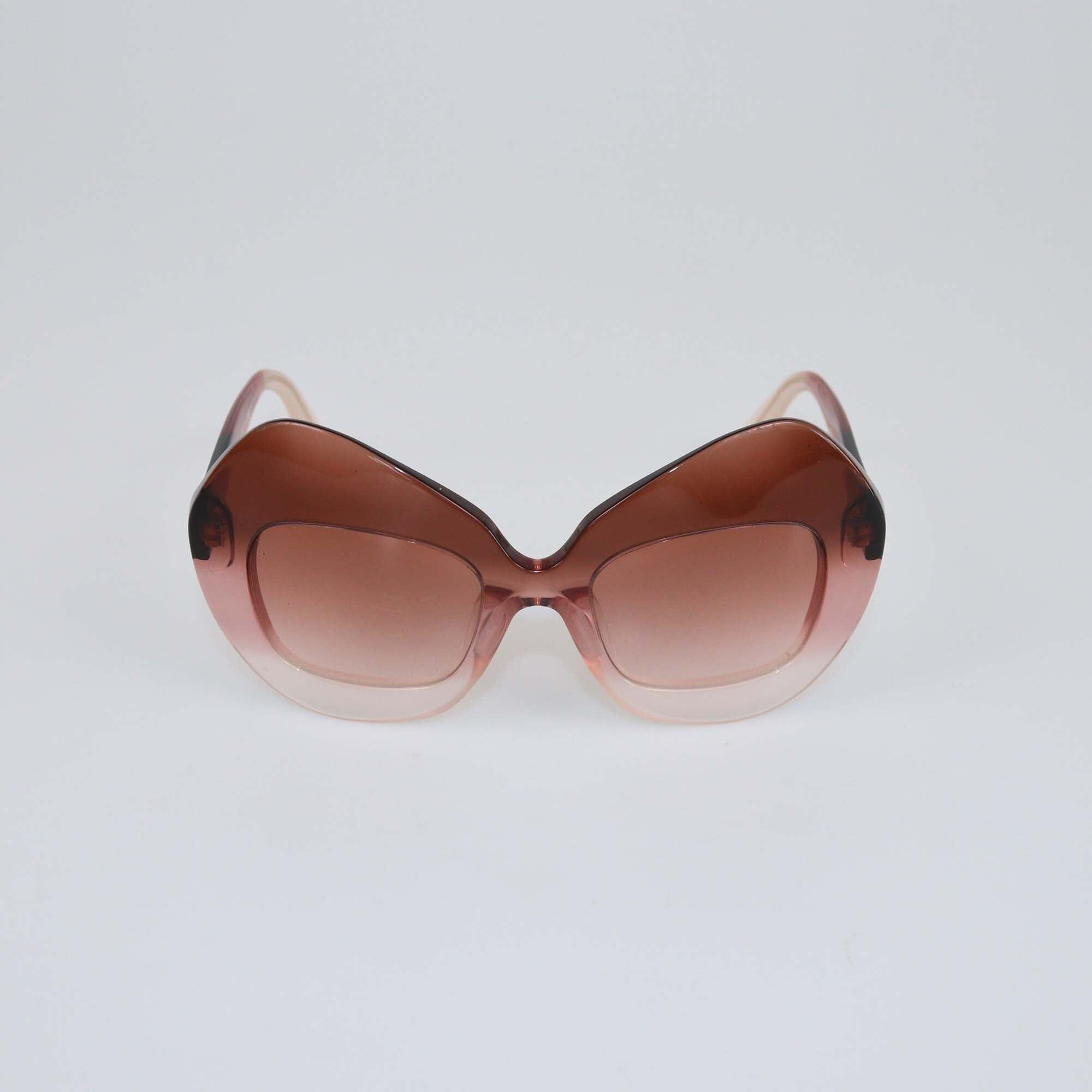 Dolce & Gabbana Brown/Pink Gradient Oversized Sunglasses Womens Dolce & Gabbana 