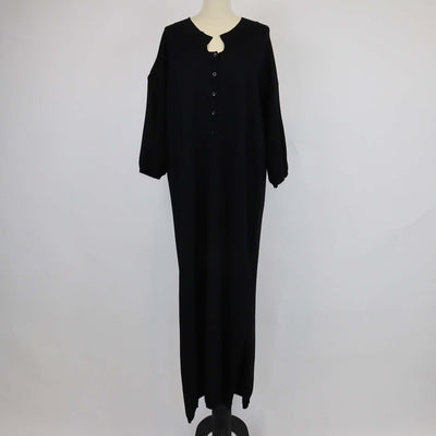 Toteme Black Blend Viscose Knitted Polo Shirt Beach Dress