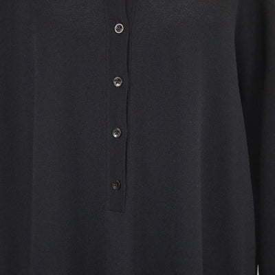 Toteme Black Blend Viscose Knitted Polo Shirt Beach Dress