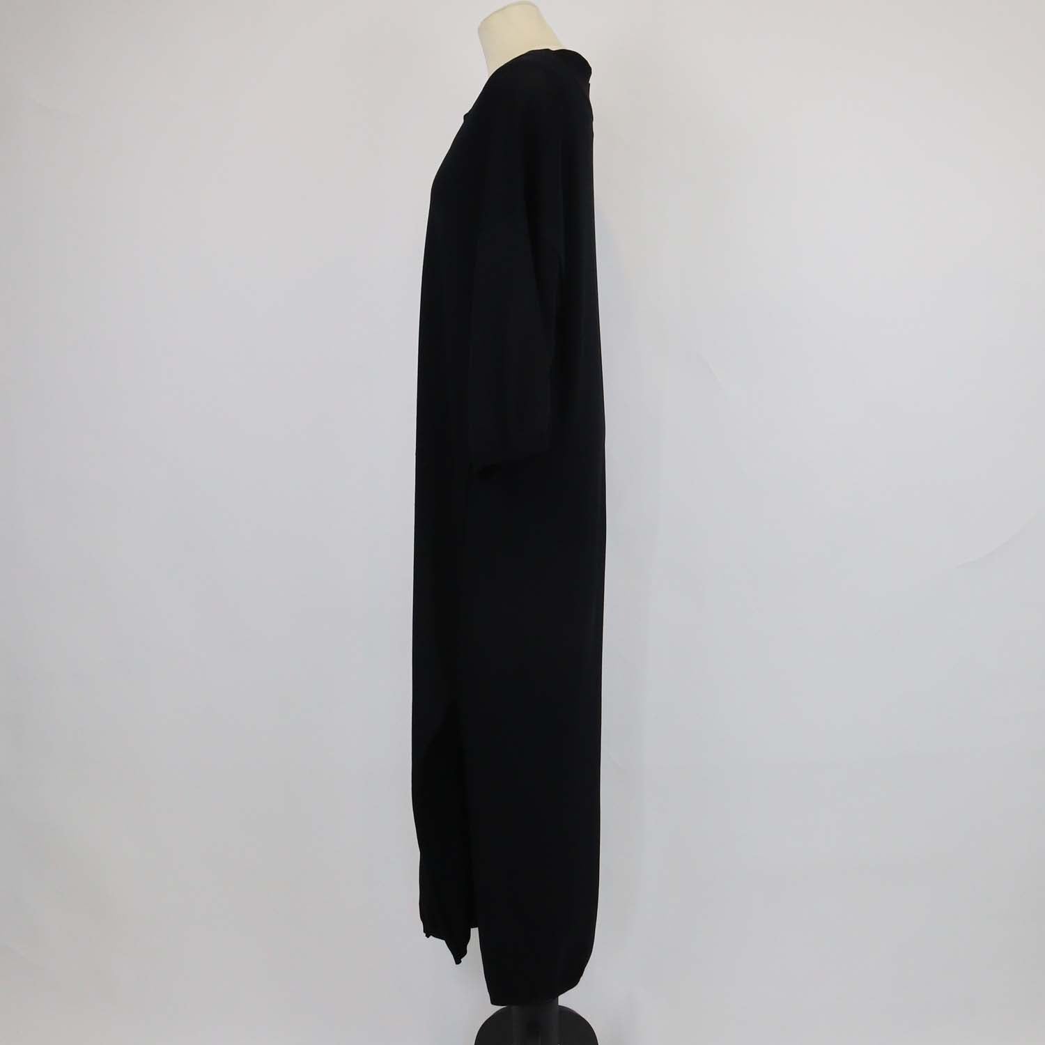 Toteme Black Blend Viscose Knitted Polo Shirt Beach Dress