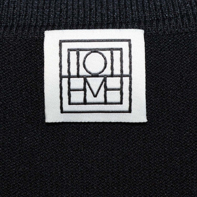 Toteme Black Blend Viscose Knitted Polo Shirt Beach Dress