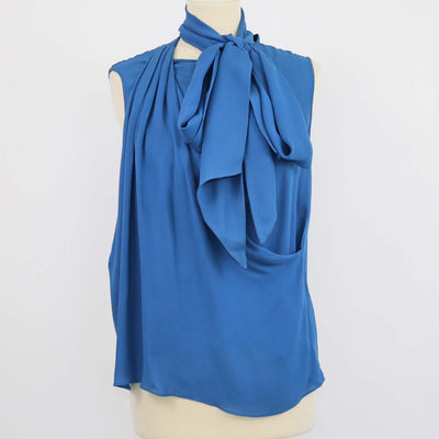 Emilio Pucci Blue Silk Asymmetrical Top