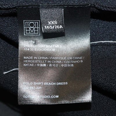 Toteme Black Blend Viscose Knitted Polo Shirt Beach Dress