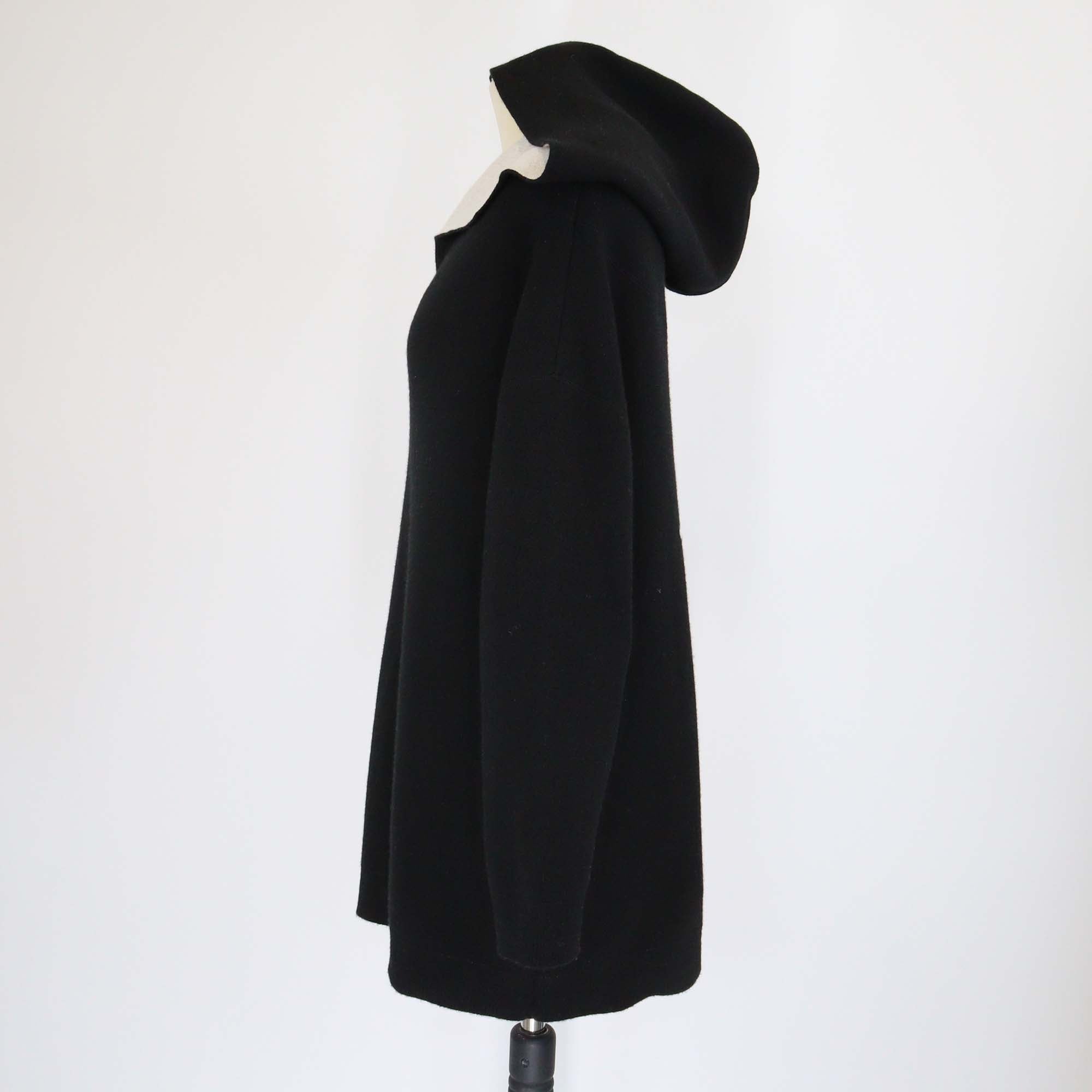 Christian Dior Black Cashmere Blend J'adior 8 Hooded Sweater