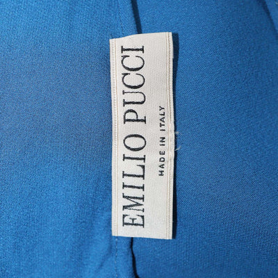Emilio Pucci Blue Silk Asymmetrical Top