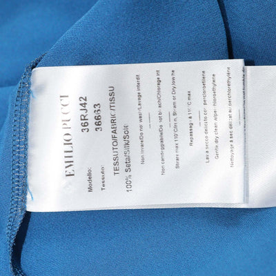 Emilio Pucci Blue Silk Asymmetrical Top