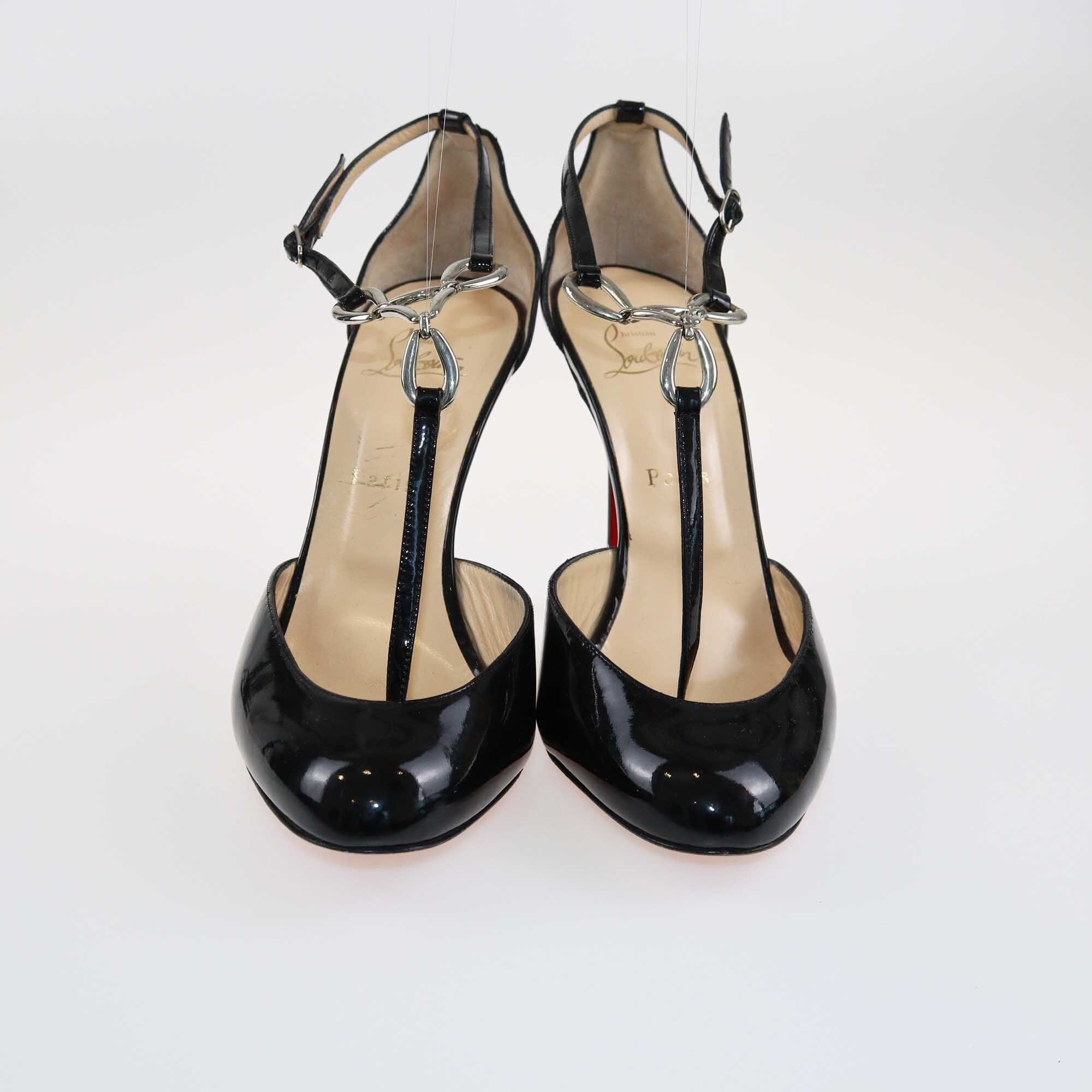 Christian Louboutin Black Carla's Mum T-Strap Pumps Shoes Christian Louboutin 