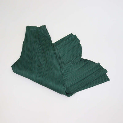 Pleats Please by Issey Miyake Green Polyester Pleated Leaf Pants