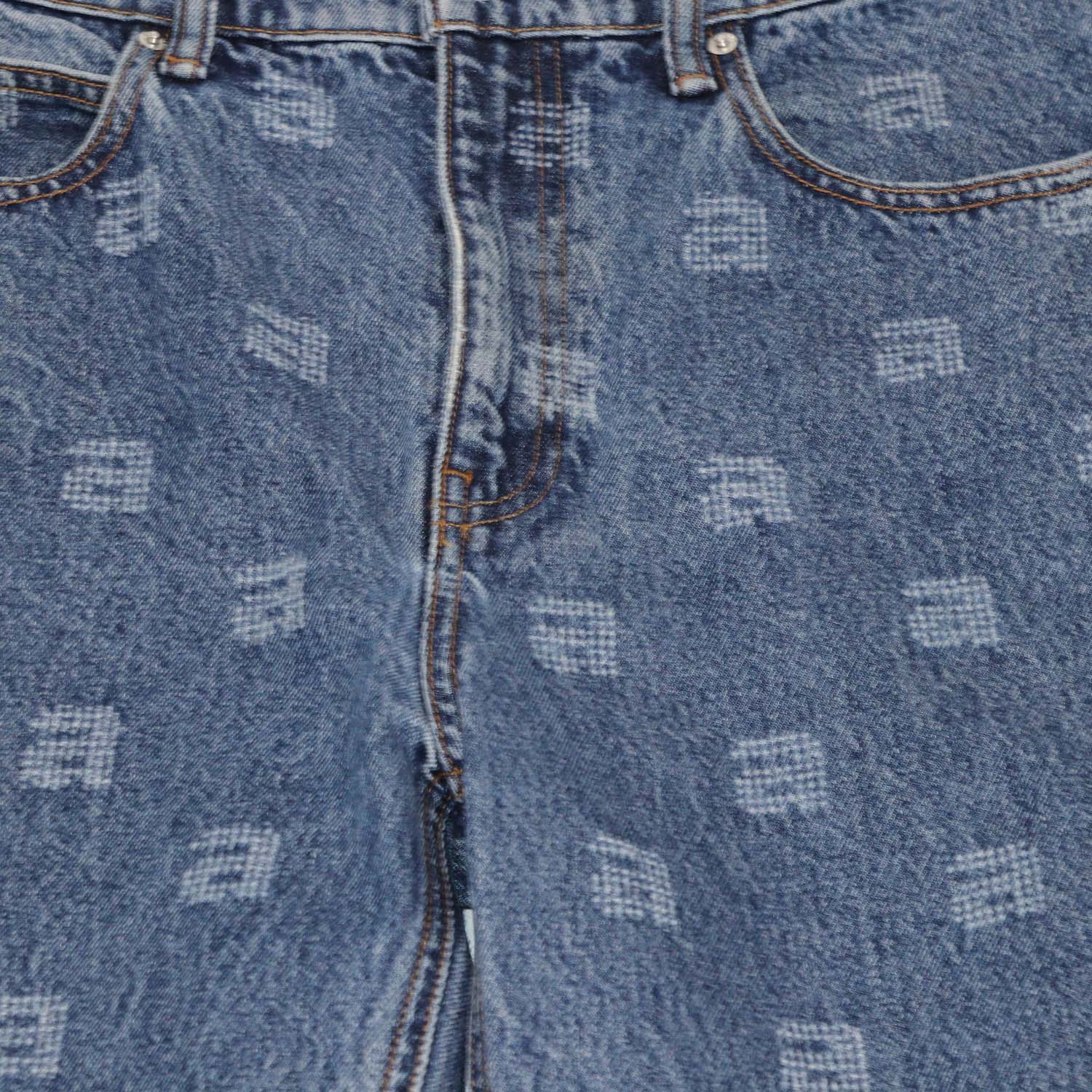 Alexander Wang Blue Denim EZ Relaxed Straight Fit Pants