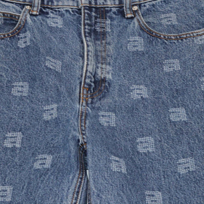 Alexander Wang Blue Denim EZ Relaxed Straight Fit Pants