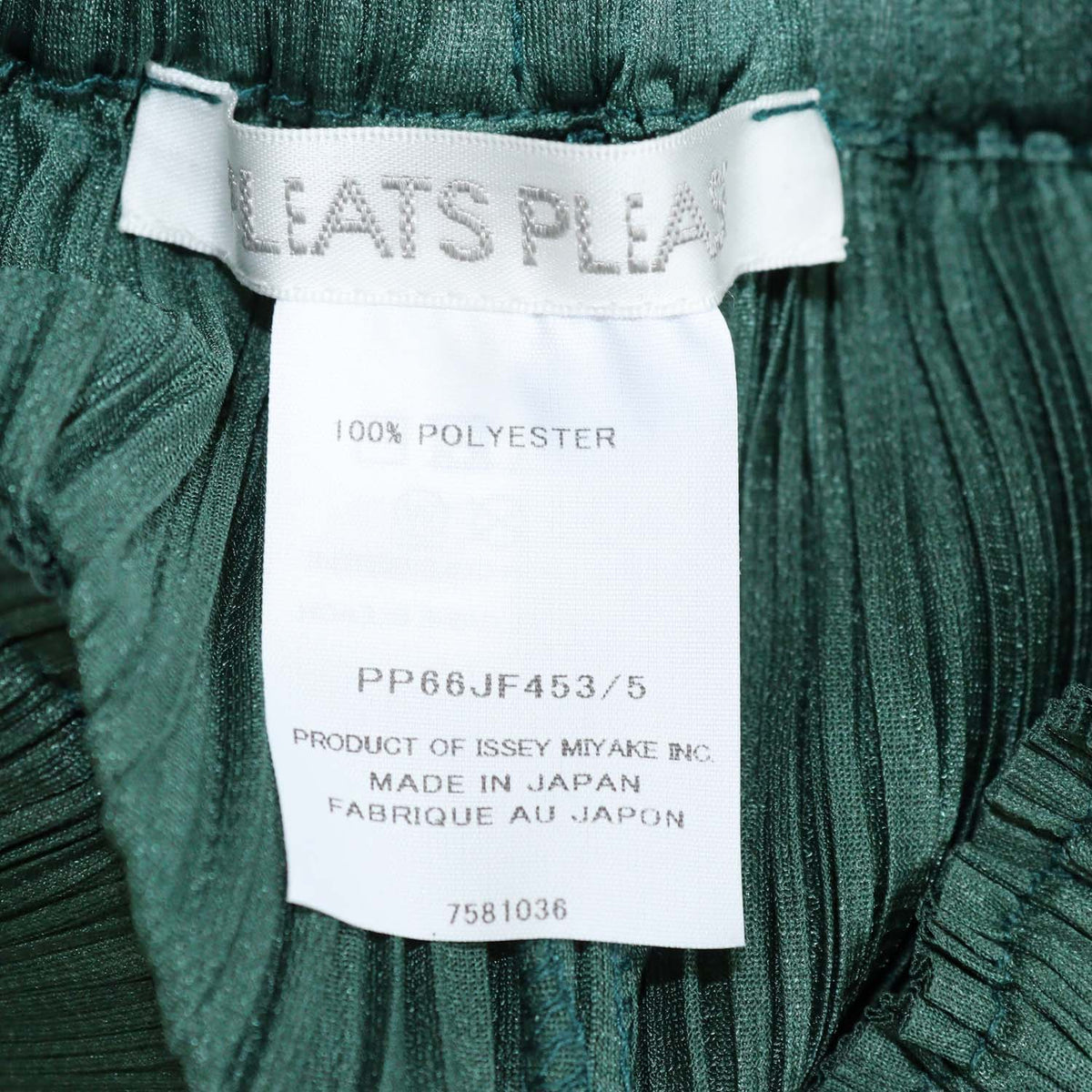Pleats Please by Issey Miyake Green Polyester Pleated Leaf Pants