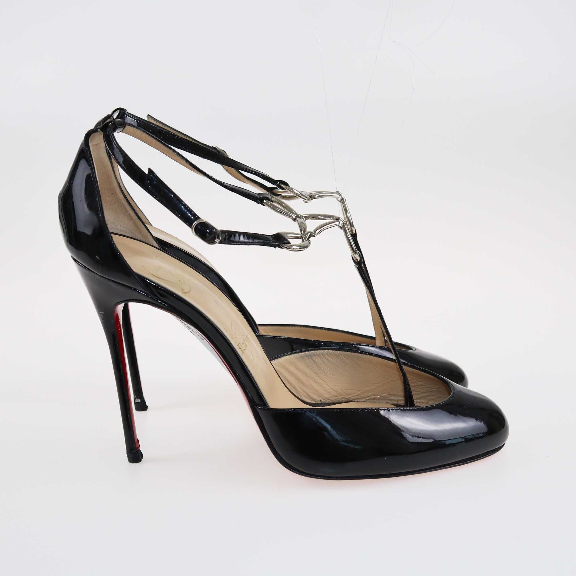 Christian Louboutin Black Carla's Mum T-Strap Pumps Shoes Christian Louboutin 