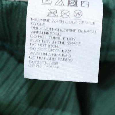 Pleats Please by Issey Miyake Green Polyester Pleated Leaf Pants