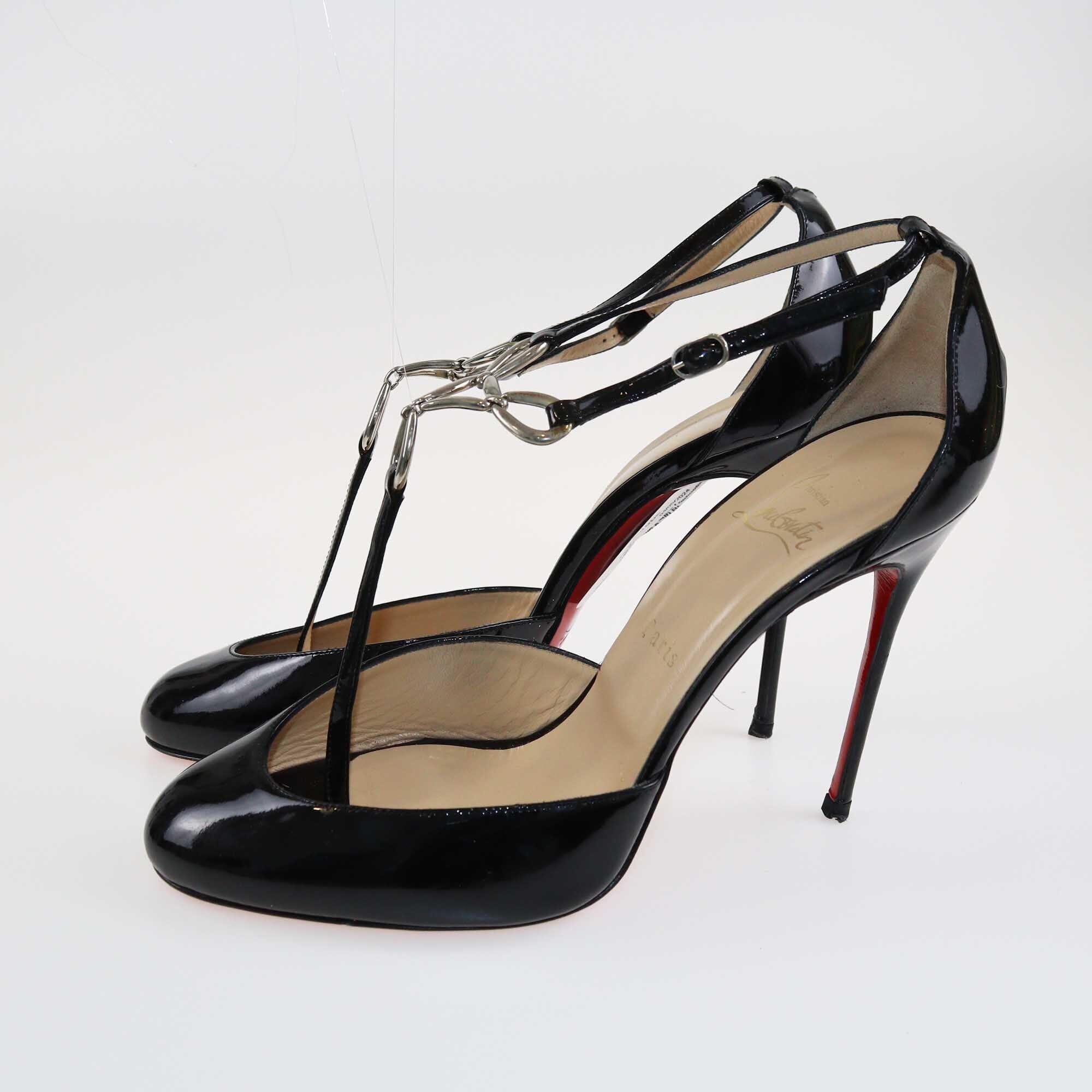 Christian Louboutin Black Carla's Mum T-Strap Pumps Shoes Christian Louboutin 