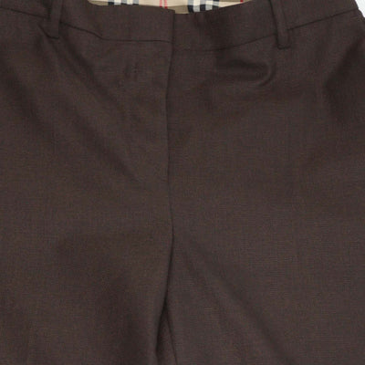 Burberry Brown Wool Check Layered Pants