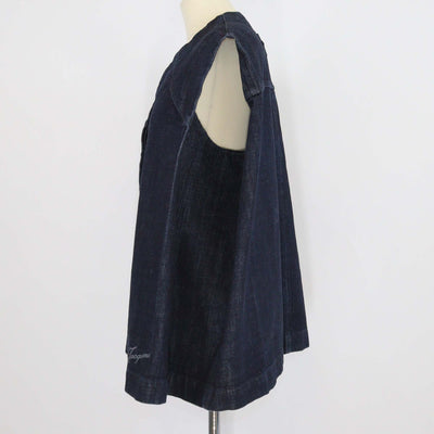 Jacquemus Blue Denim V-Neck Sleeveless Oversized Vest