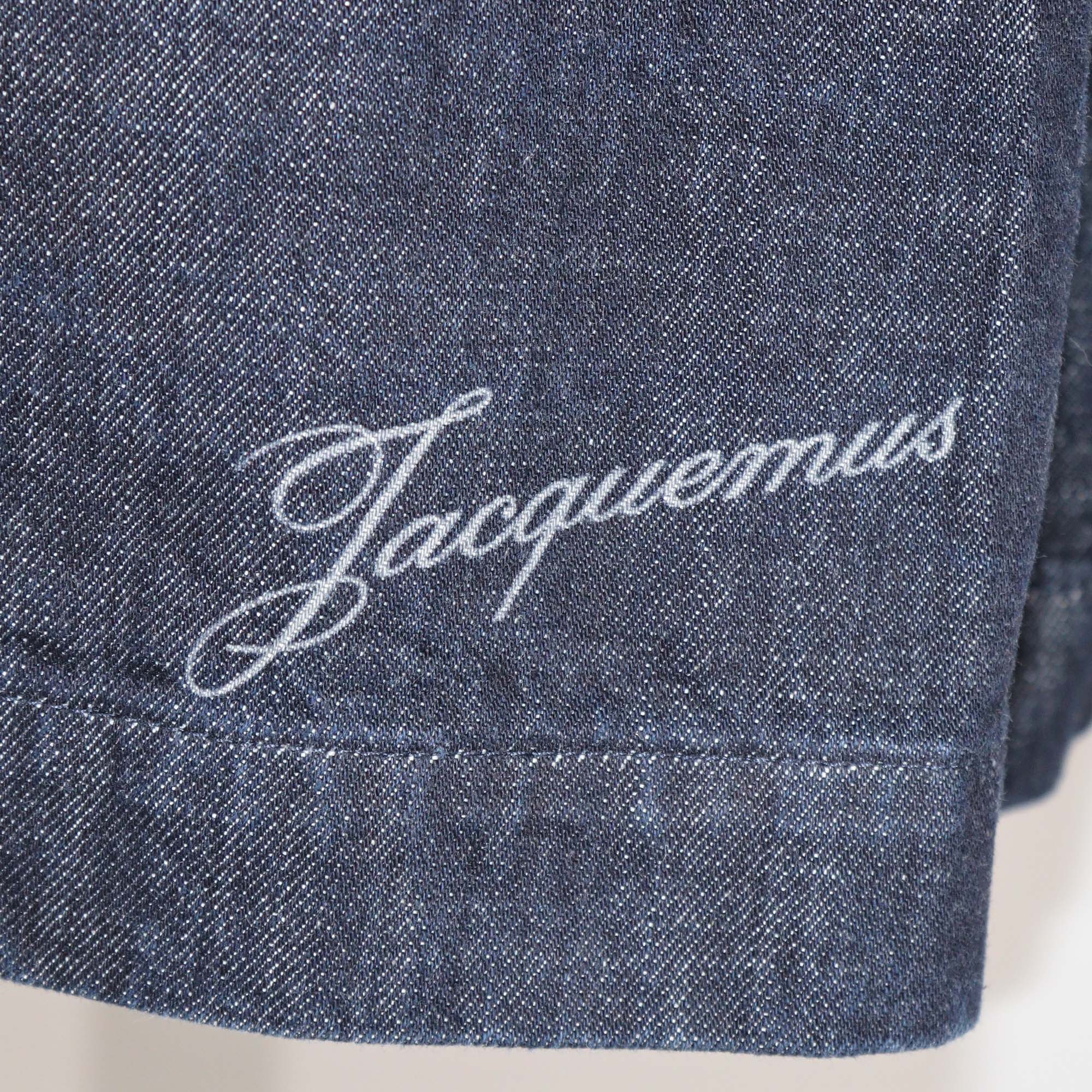 Jacquemus Blue Denim V-Neck Sleeveless Oversized Vest