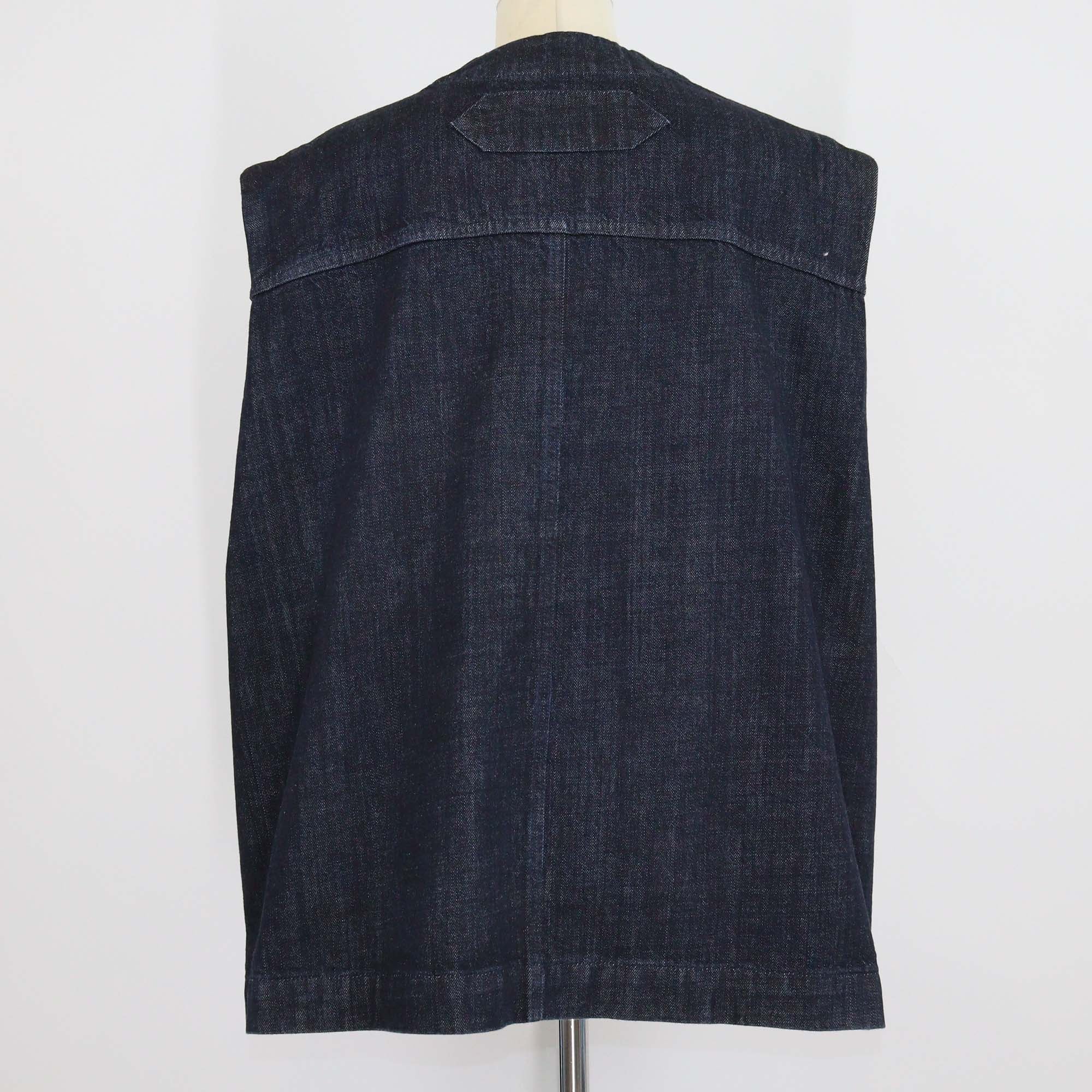 Jacquemus Blue Denim V-Neck Sleeveless Oversized Vest