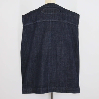 Jacquemus Blue Denim V-Neck Sleeveless Oversized Vest