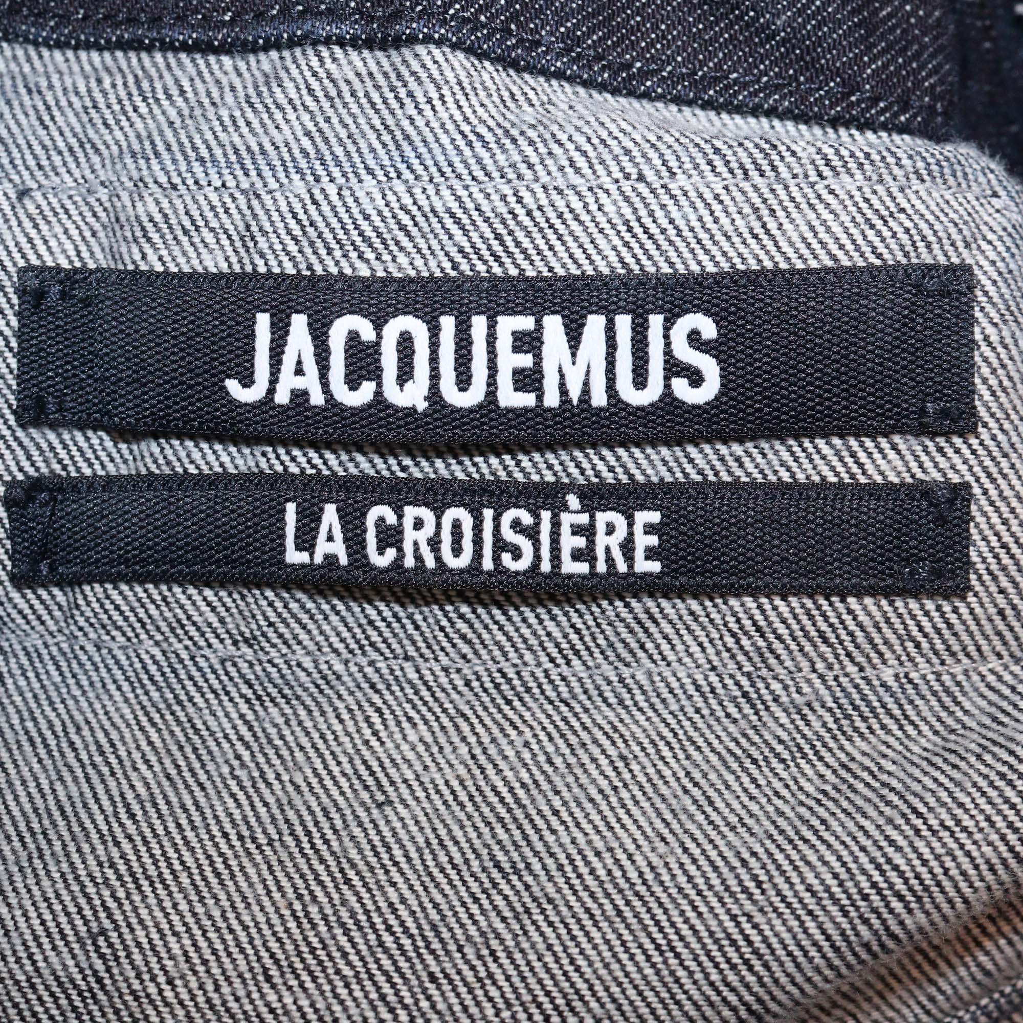 Jacquemus Blue Denim V-Neck Sleeveless Oversized Vest