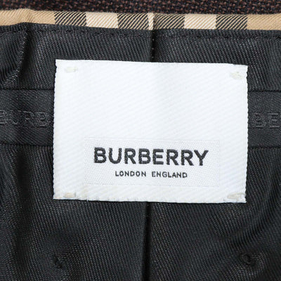 Burberry Brown Wool Check Layered Pants