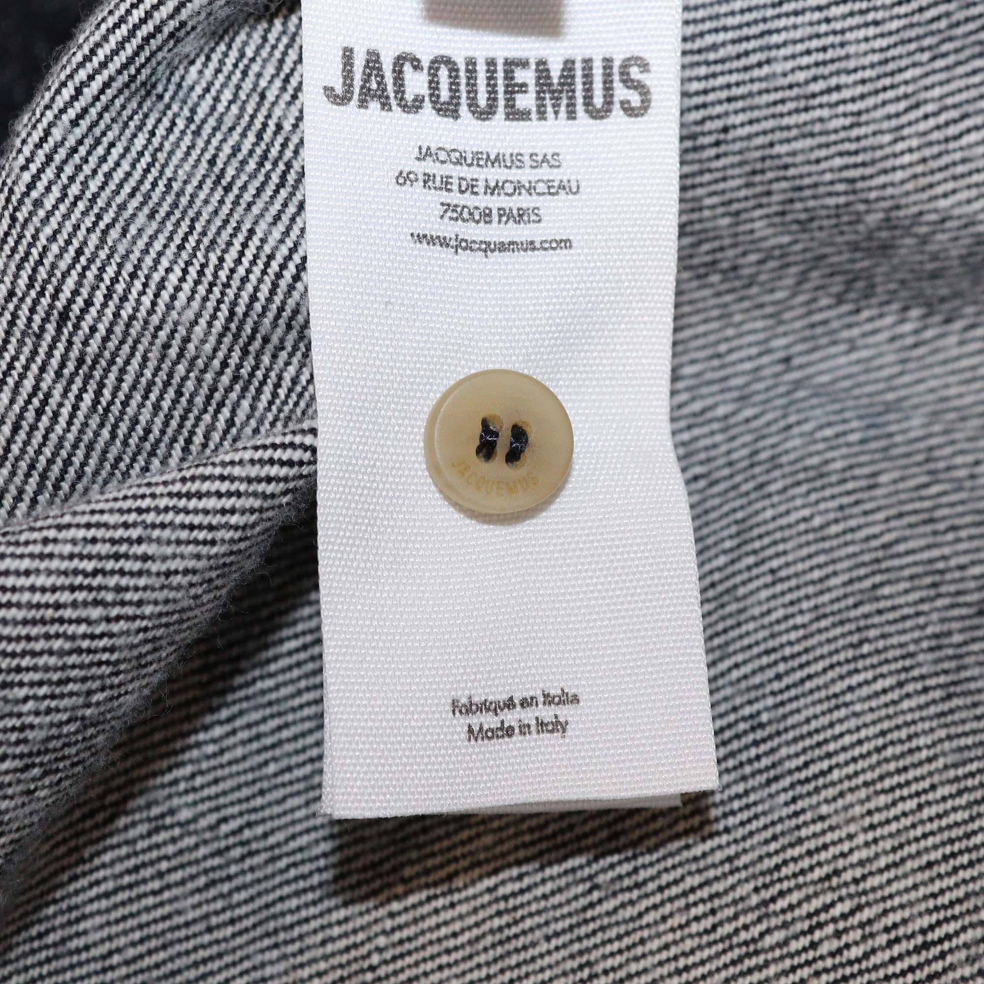 Jacquemus Blue Denim V-Neck Sleeveless Oversized Vest