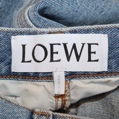 Loewe Wash Blue Denim Anagram Baggy Pants