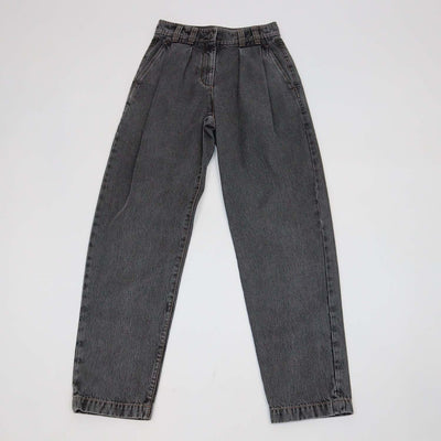Brunello Cucinelli Black Denim Pleated Pants