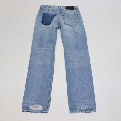 Givenchy Blue Denim Distressed Straight Leg Pants