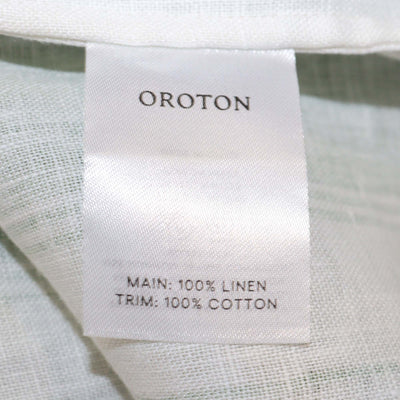 Oraton Green/White Deckchair Striped Linen Mini Robe